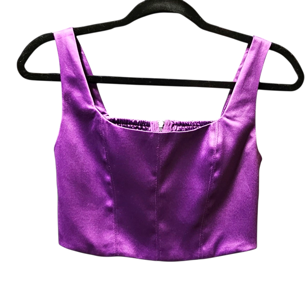 NEW House of Harlow 1960 Vibrant Purple Crop Top